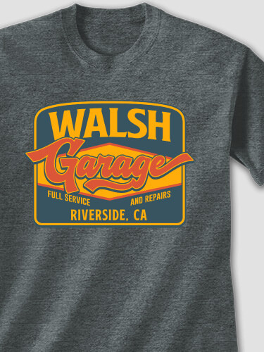 Retro Garage Dark Heather Adult T-Shirt