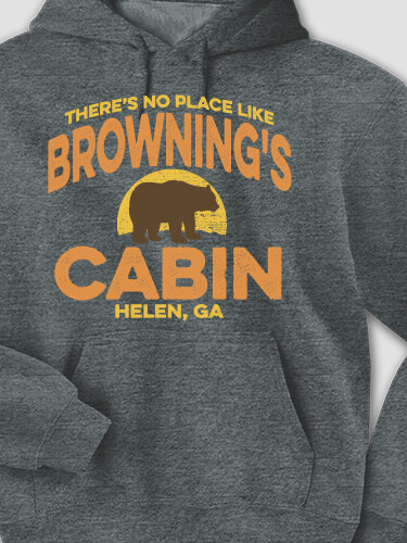 Rustic Cabin Dark Heather Adult Hooded Sweatshirt
