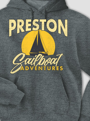 Sailboat Adventures Dark Heather Adult Hooded Sweatshirt