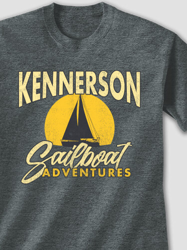 Sailboat Adventures Dark Heather Adult T-Shirt