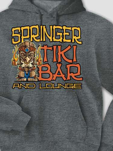 Tiki Bar Dark Heather Adult Hooded Sweatshirt