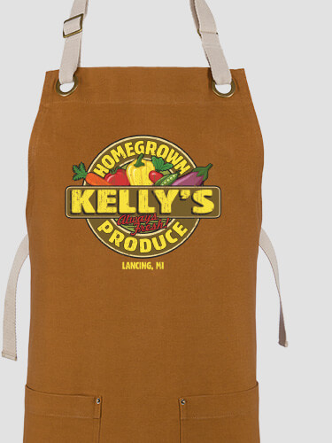 Homegrown Produce Duck Brown/Stone Canvas Work Apron