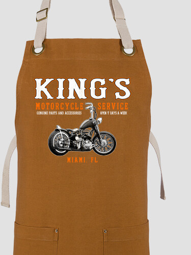 Motorcycle Service Duck Brown/Stone Canvas Work Apron