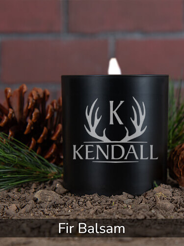 Fir Balsam/Natural Antler Monogram Personalized scented-candle 