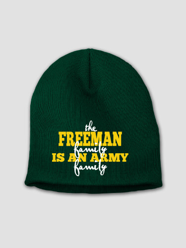 Army Family Forest Green Embroidered Beanie