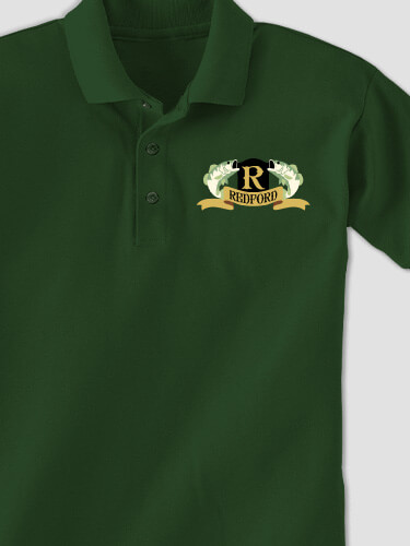 Bass Coat Of Arms Forest Green Embroidered Polo Shirt