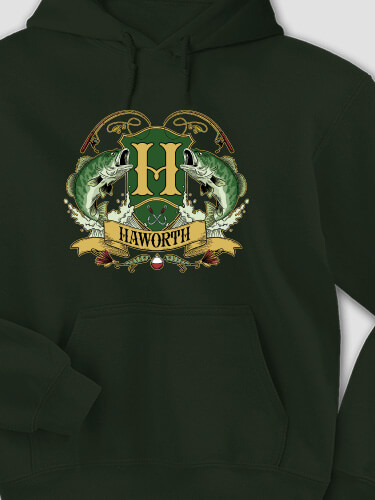Bass Coat Of Arms Forest Green Adult Hooded Sweatshirt
