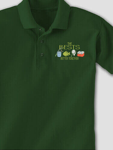 Better Together Fishing Forest Green Embroidered Polo Shirt