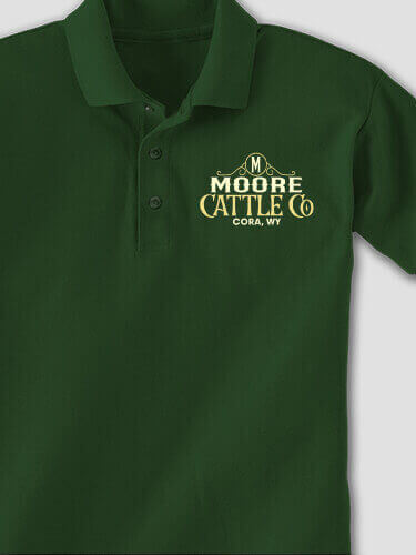 Cattle Company Forest Green Embroidered Polo Shirt