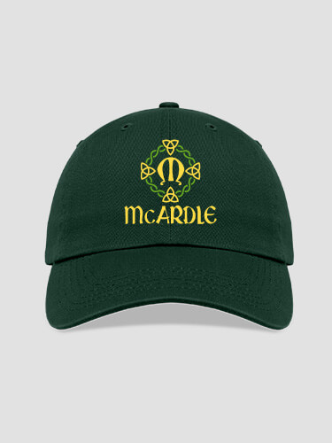 Celtic Wreath Monogram Forest Green Embroidered Hat