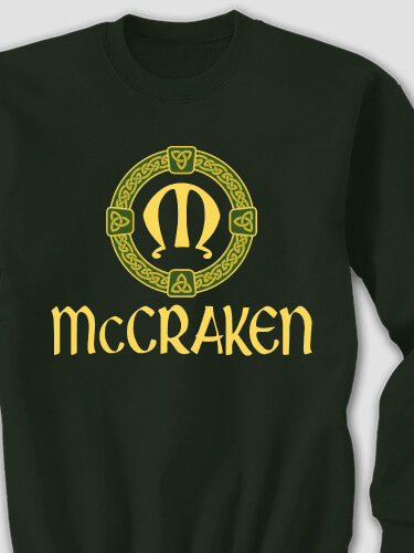 Celtic Wreath Monogram Forest Green Adult Sweatshirt