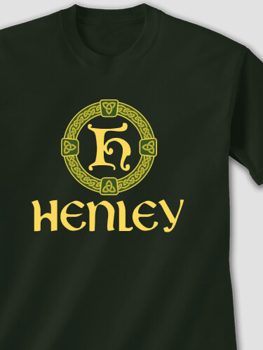 Celtic Wreath Monogram Forest Green Adult T-Shirt