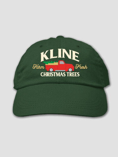 Christmas Tree Farm Forest Green Embroidered Hat
