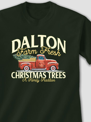 Christmas Tree Farm Forest Green Adult T-Shirt