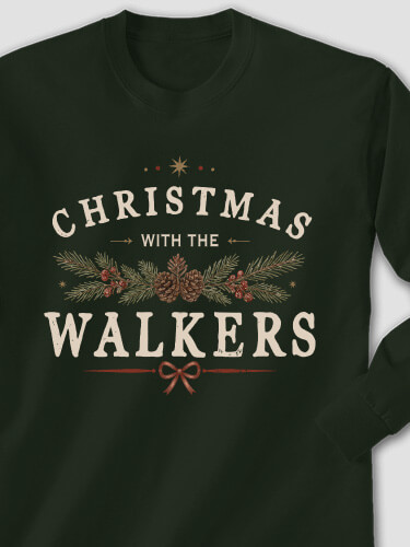 Christmas With Forest Green Adult Long Sleeve