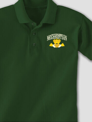 Claddagh Forest Green Embroidered Polo Shirt