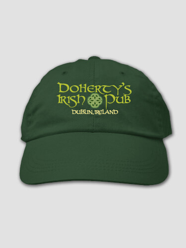 Classic Irish Pub Forest Green Embroidered Hat