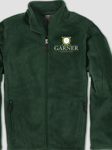 Country Club Forest Green Embroidered Zippered Fleece