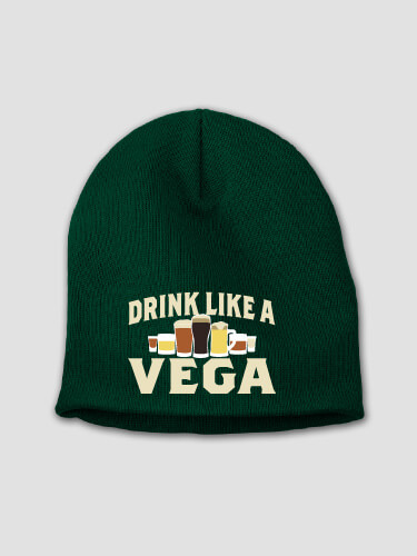 Drink Like A Forest Green Embroidered Beanie