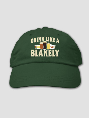 Drink Like A Forest Green Embroidered Hat