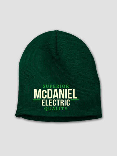 Electric Forest Green Embroidered Beanie