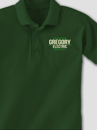 Electric Forest Green Embroidered Polo Shirt