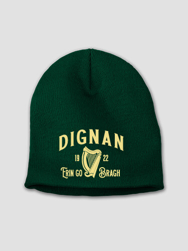 Erin Go Bragh Forest Green Embroidered Beanie