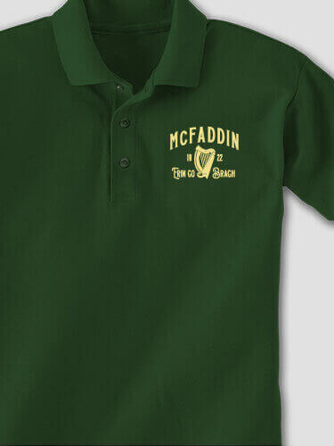 Erin Go Bragh Forest Green Embroidered Polo Shirt