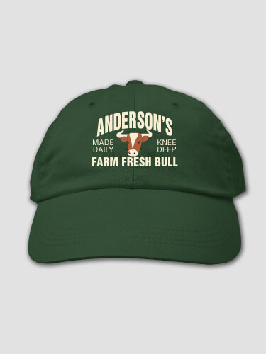 Farm Fresh Bull Forest Green Embroidered Hat