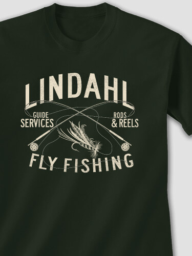 Forest Green Fly Fishing Guide Personalized tshirt 