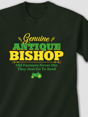 Genuine Antique Farmer Forest Green Adult T-Shirt