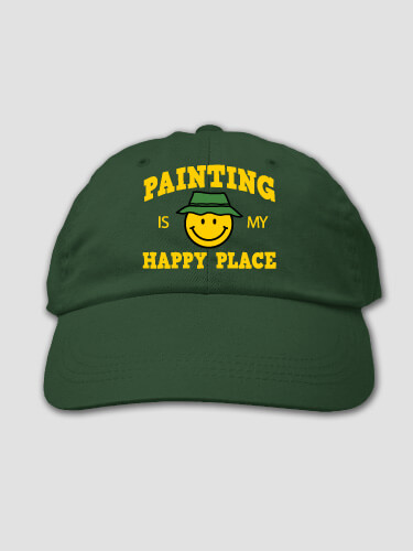 Happy Place Forest Green Embroidered Hat