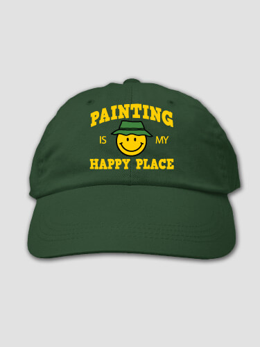 Happy Place Forest Green Embroidered Hat