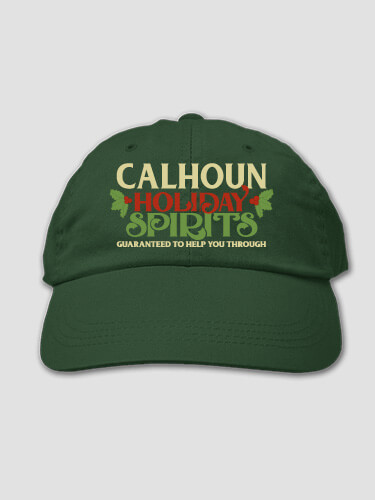 Holiday Spirits Forest Green Embroidered Hat