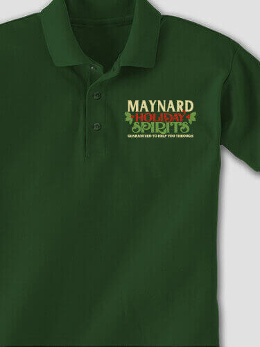 Holiday Spirits Forest Green Embroidered Polo Shirt
