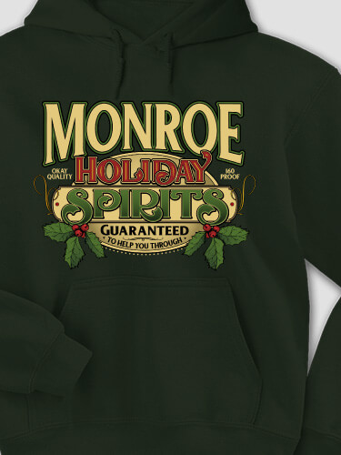Holiday Spirits Forest Green Adult Hooded Sweatshirt
