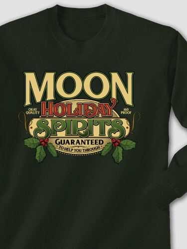 Holiday Spirits Forest Green Adult Long Sleeve