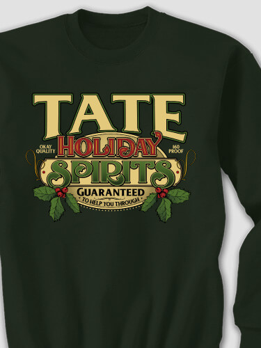 Holiday Spirits Forest Green Adult Sweatshirt