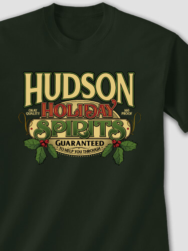 Holiday Spirits Forest Green Adult T-Shirt