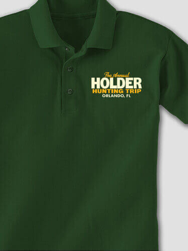 Hunting Trip Forest Green Embroidered Polo Shirt