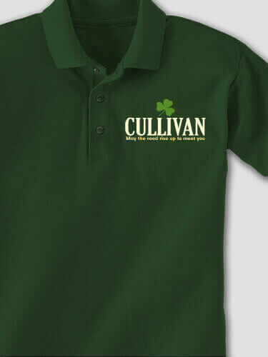 Irish Blessing Forest Green Embroidered Polo Shirt