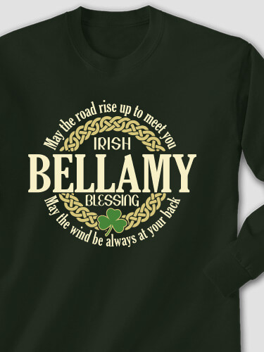 Irish Blessing Forest Green Adult Long Sleeve
