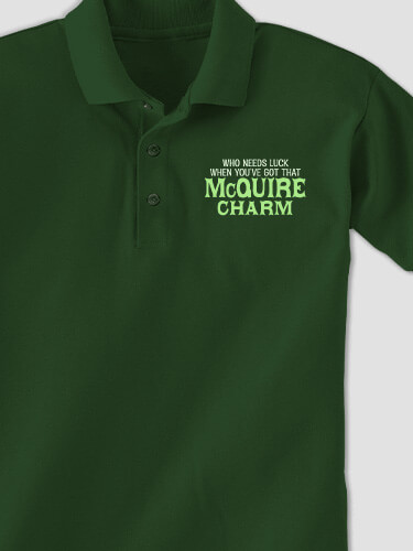 Irish Charm Forest Green Embroidered Polo Shirt