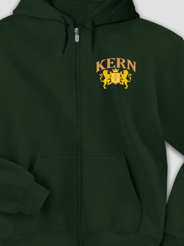 Irish Crest Forest Green Embroidered Zippered Hooded Sweatshirt