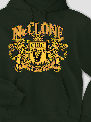 Irish Crest Forest Green Adult Hooded Sweatshirt