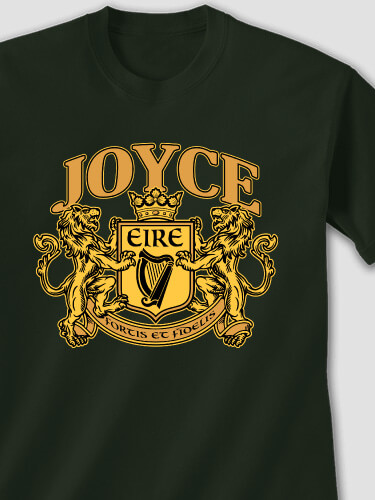 Irish Crest Forest Green Adult T-Shirt