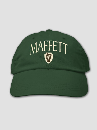 Irish Harp Forest Green Embroidered Hat