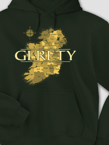 Irish Heritage Forest Green Adult Hooded Sweatshirt