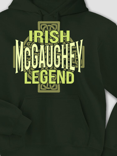 Irish Legend Forest Green Adult Hooded Sweatshirt