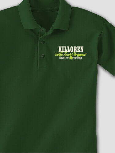 Irish Original Forest Green Embroidered Polo Shirt